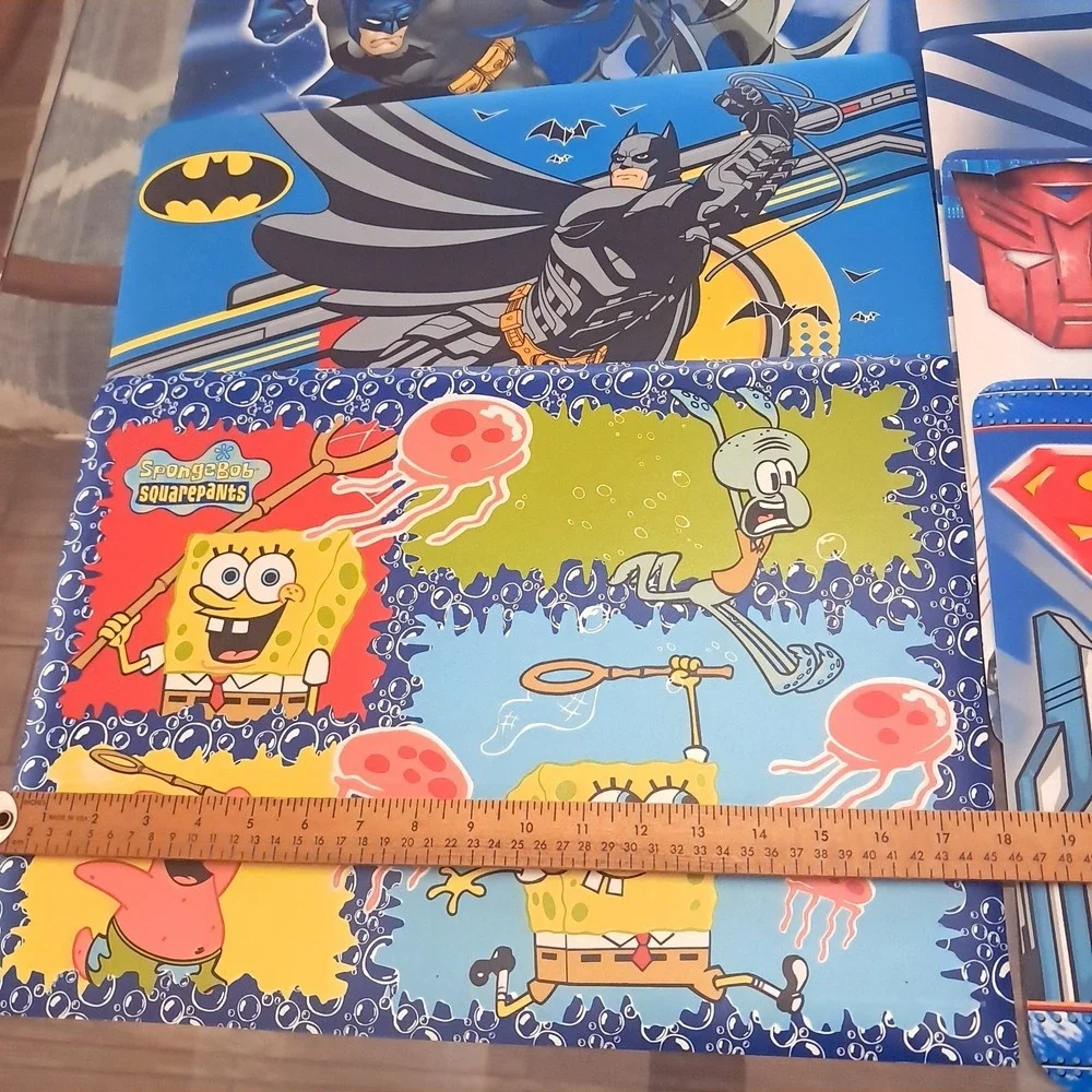Kids Placemats set‎ Batman Spiderman Transformers Superman Spongebob Squarepants